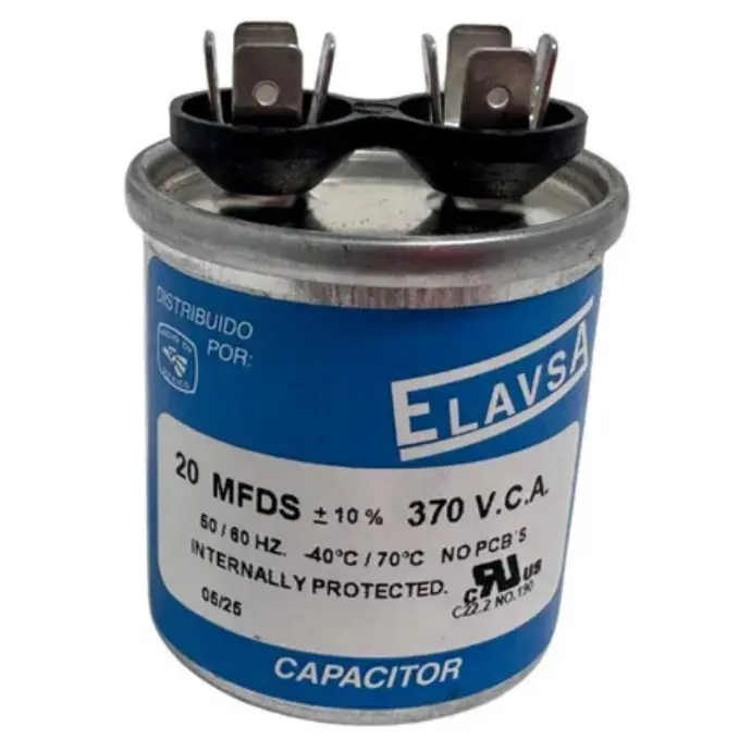 Capacitor de trabajo 20 MFD 370V - ELAVSA